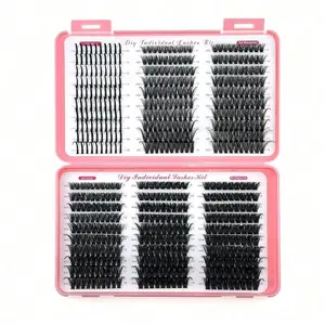curl remover lashes wispy cluster kit fadshes dolley elash map home application eyelash cluster thick volume diy Lash Lash Cluster Group - Purely Natural Wavy & Curled Lashes in Sizes 40P-100P - Indi black individual eyelash vidual Curled Lashes & Bottom