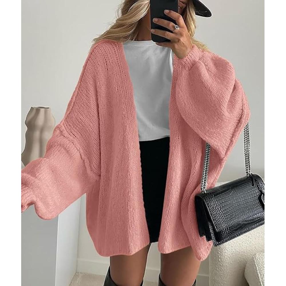 PRETTYGARDEN Womens Oversized Cardigan Sweaters Fall Long Lantern Sleeve Knit Open Front Lightweight