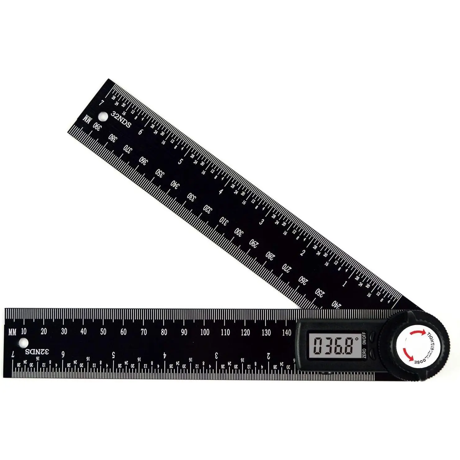 82305 Digital Angle Finder Protractor, 400mm Black Ruler, Easy Measuring Tool for Crown Molding & Daily Use