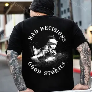 BAD DECISIONS MAKE GOOD STORIES Smoking Nun Print Men's T-shirt