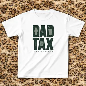 Dad Tax Stack Baby Tee, Funny Dad Humor Tee, Cool Father Graphic Top, Fathers Day Gift, Retro Dad Vibes.