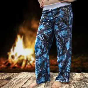 Blue Microfleece Comfy Pajama Lounge Pants Fit Loungewear Nightwear Soft