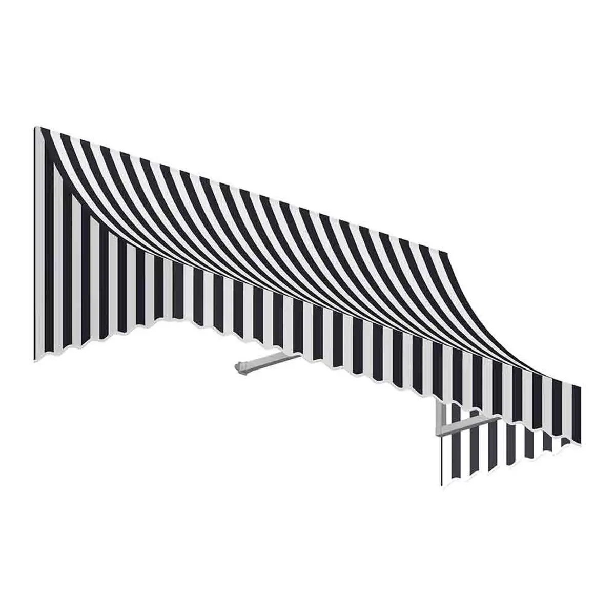 Awntech NT22-US-7KW 7.38 ft. Nantucket Window & Entry Awning, Black & White - 31 x 24 in.