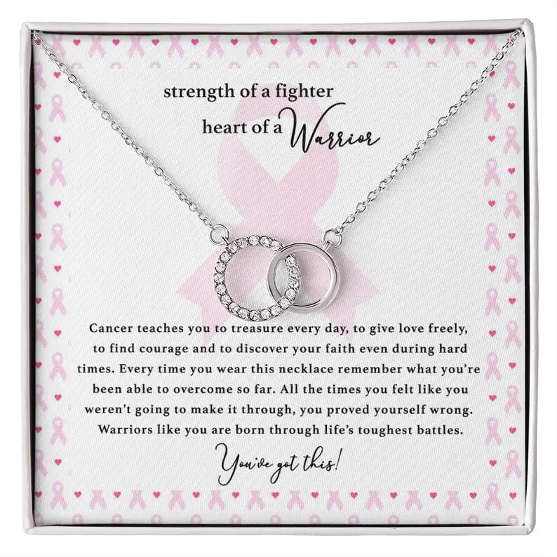 Personalized Gift For Cancer Patient/Survivor - Strength Of A Fighter - Perfect Pair Necklace