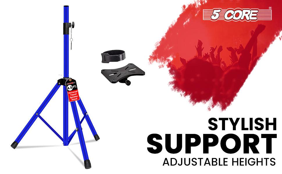 5 Core Speaker Stand Tripod Pair Heavy Duty Adjustable 54" Universal Mount for PA DJ Studio w Bag 5 Core Speaker Stand Tripod Pair Heavy Duty Adjustable 54" Universal Mount for PA DJ Studio w Bag