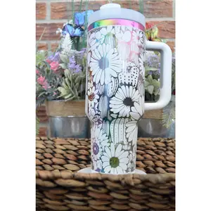 40oz Rainbow Cactus Tumbler