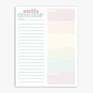 Weekly Brain Dump Notepad