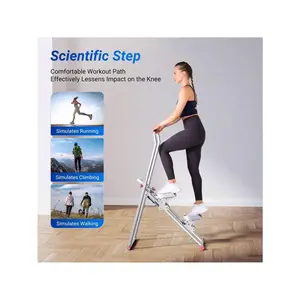 Vertical Climber, New Version Stair Stepper For Home Gym Exercise, Sliding Machine For Full-Body Workout, Compact Folding Cardio Exercise Climber With Adjustable Step Range, Handlebar & Pedals