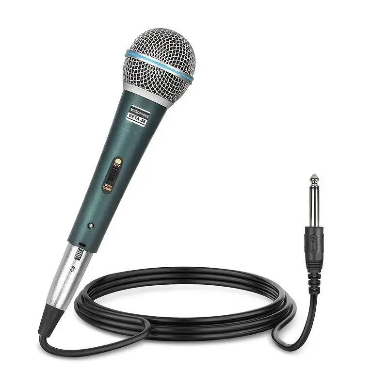 Professional Wired Microphone, Handheld Microphone, Dynamic Microphone, Desktop Mic, Audio Connection for PC, Karaoke Machine, Gaming & Live Streaming