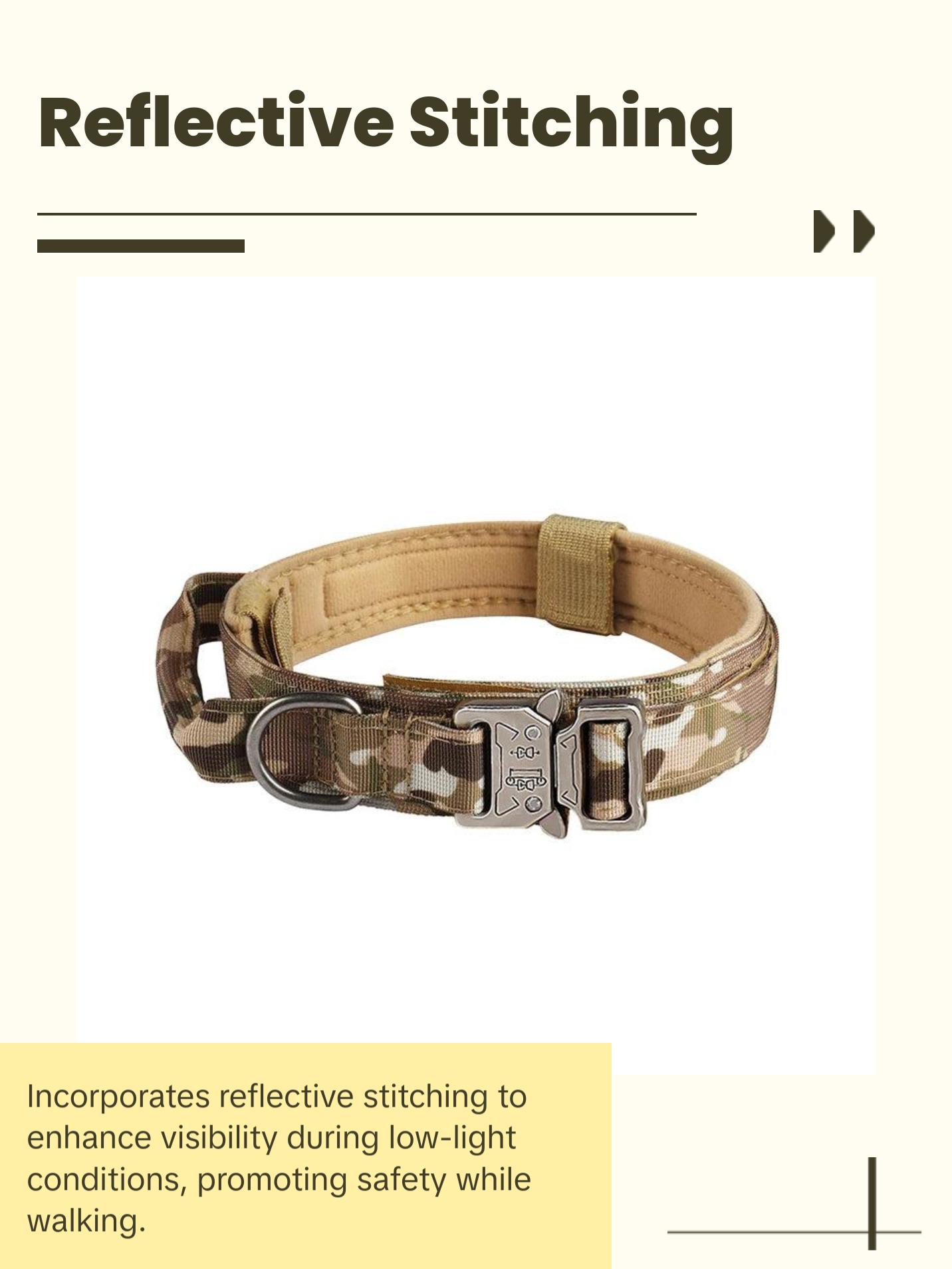 Outdoor Tactical Dog Collar with Metal Buckle for Medium/Large Dogs