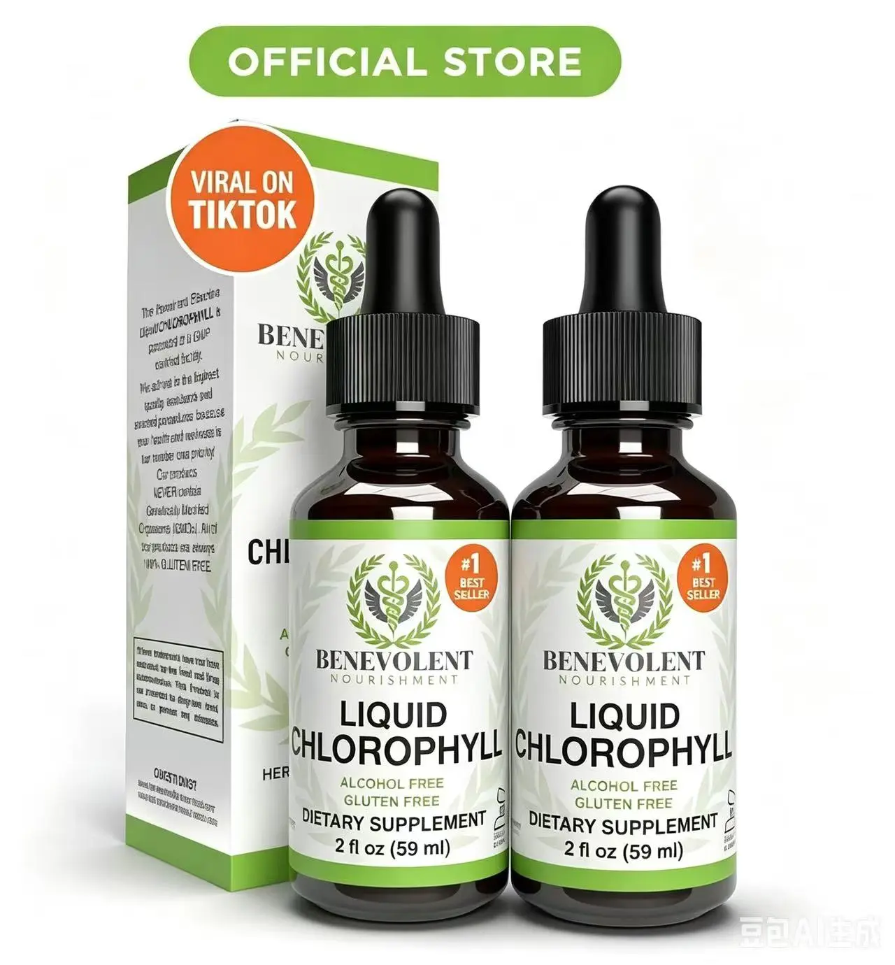 Liquid Chlorophyll Drops (4 Month Supply) Healthcare Supplement - Natural Deodorant and Detox - Gut Support Healthcare Liver