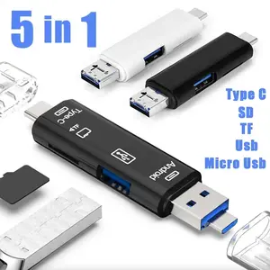 New 5 in 1 Multifunction USB Type C Memory Card Reader