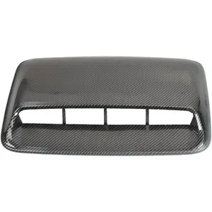 Car Air Flow Decorative Hood Air Vents Intake Hood Scoop Turbo Bonnet Vent Cover, More Sticky (Carbon Friber Black)