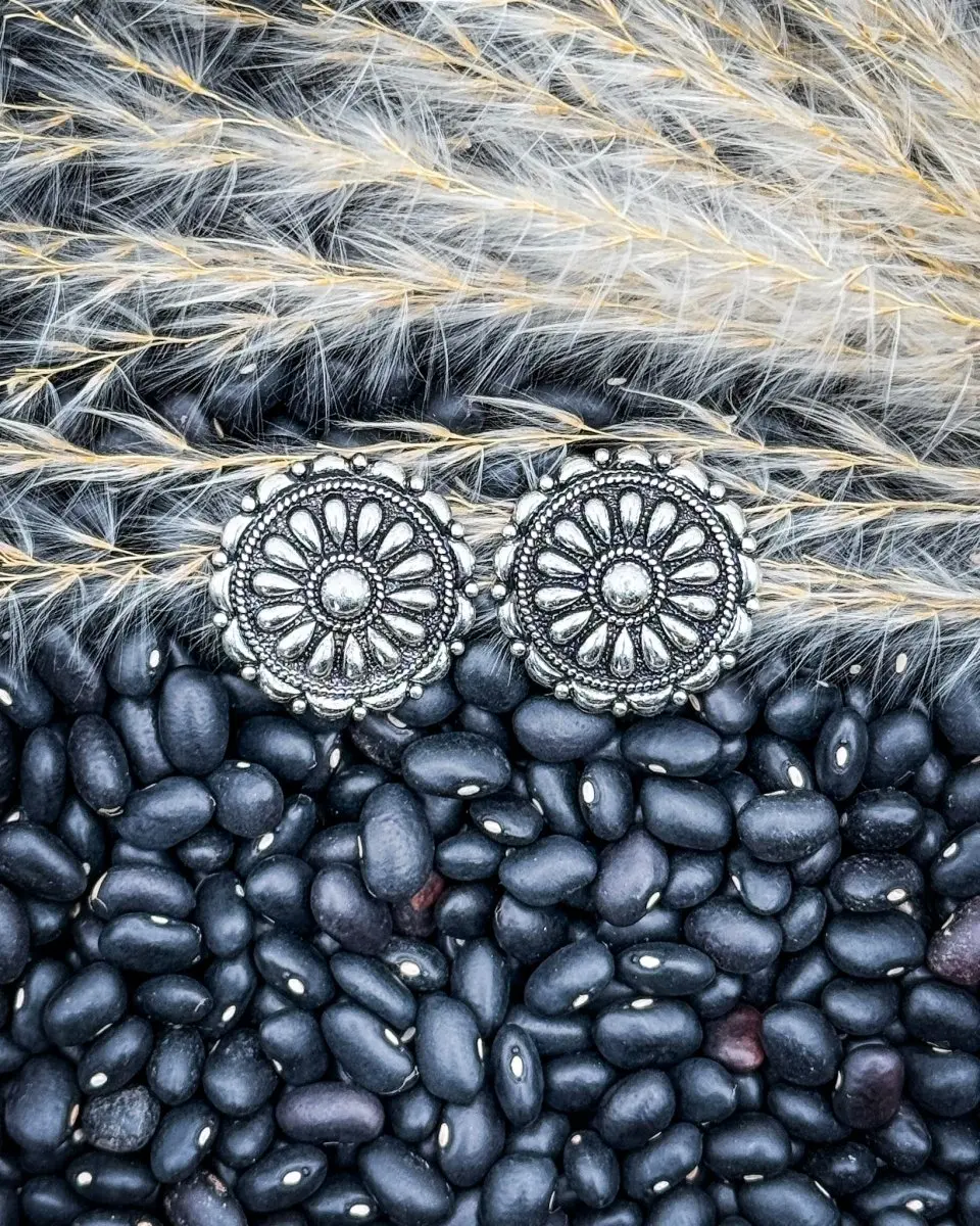 Ridgeview Daily Floral Concho Stud Earrings, Fashion Costume Jewelry Accessory
