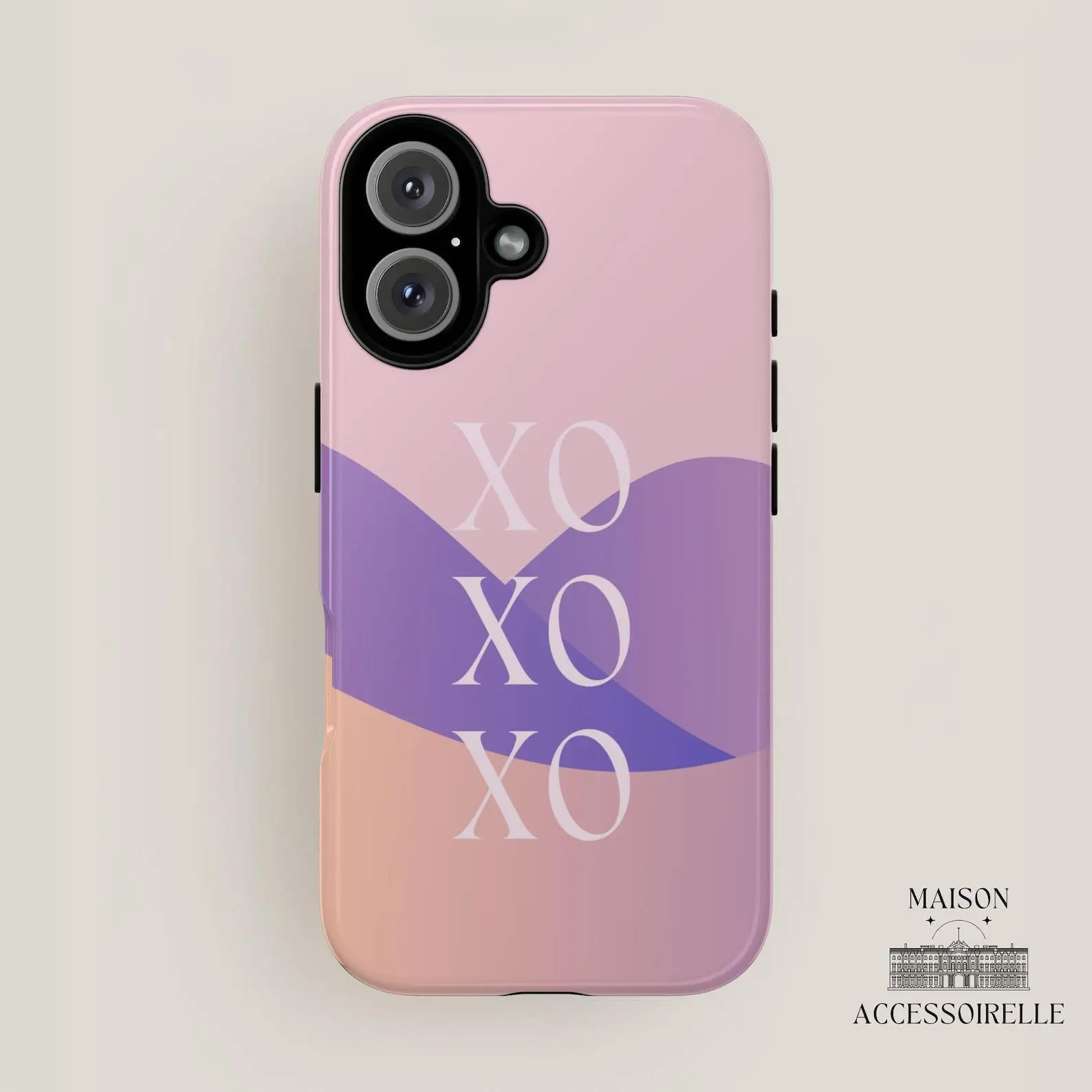 XOXO Phone Case Pink and Purple | iPhone 15 Pro Max Case, iPhone 16 Case, iPhone 12 Case, iPhone 14 Case | Aesthetic Phone Case Cute Love