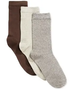 Charter Club Women's Brown 3-Pk. Crew Socks
