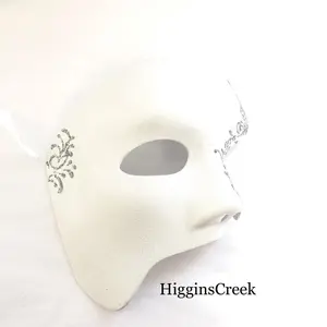 Phantom Mask with Shimmer Filigree - White