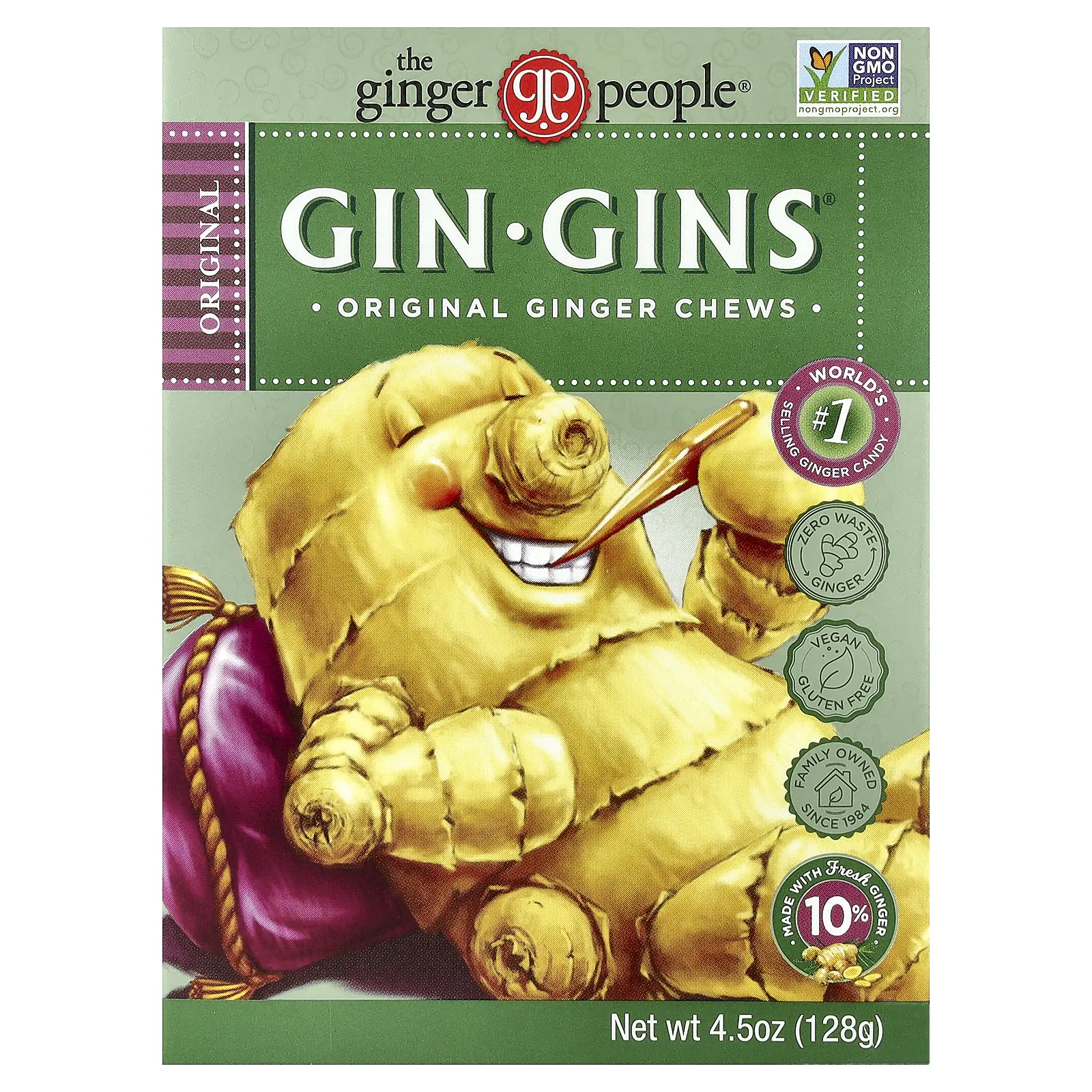 The Ginger People Gin · Gins®, Original Ginger Chews, 4.5 oz (128 g)