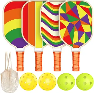 Pickleball Paddles Set of 4, USAPA Approved   Pickleball Set with 4 Pickleball Balls and 1 Carry Bag Pickleball Rackets with  Cushion Grip for Women Youth