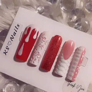 Ruby Red Winter Acrylic Press On Nails