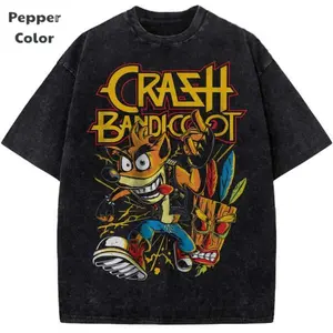 Retro 90s Crash Bandicoot Gaming Rock Punk - Vintage Graphic Tee - Unisex S-3XL - Menswear & Womenswear - Streetwear Tops - Casual Cotton Crewneck Shortsleeve Tshirt