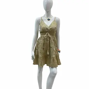 Musi Sleeveless And Short Sleeve Boho Short Dress