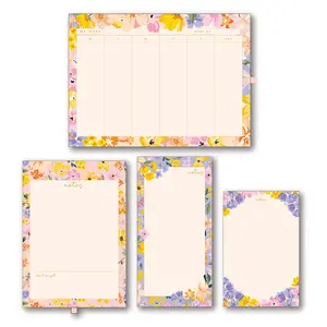 4 PACK MAGNETIC NOTEPADS for REFRIGERATOR with PEN HOLDER