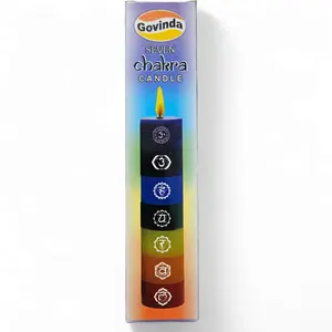 Multicolored 7 Chakra Candle, Non-Toxic Steady-Burn Candle for Chakra Balancing and Healing Home Decor
