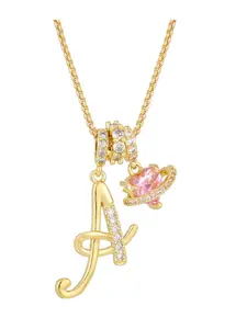 Women's Initial Heart Necklace Art Design Letter Necklace with Customizable Name, Gold Chain Set, Hypoallergenic, Adjustable Size, Perfect Gift for Women and Girls, Heart Shaped Necklace