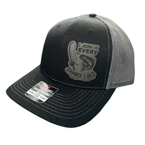 I Jerk it Every Chance I Get Leather Patch Hat