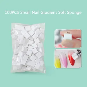100 Pieces Square Nail Art Sponge Set for Gradient Nail Design, Smooth Gel Polish Application Tools, Essential Manicure Accessories