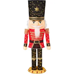 Christmas Nutcracker 5ft Pop up Lighted Large Holiday Decoration w/150 Pre-Lit Twinkling LED lights for Outdoor, Indoor Christmas Nutcracker 5ft Pop up Lighted Large Holiday Decoration w/150 Pre-Lit Twinkling LED lights for Outdoor, Indoor