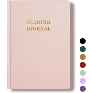 Reading Journal Book Lovers Gifts Hardcover Leather Readers Accessories Track Reading Log with 65 Books Reviews, 5.8"x8.3",