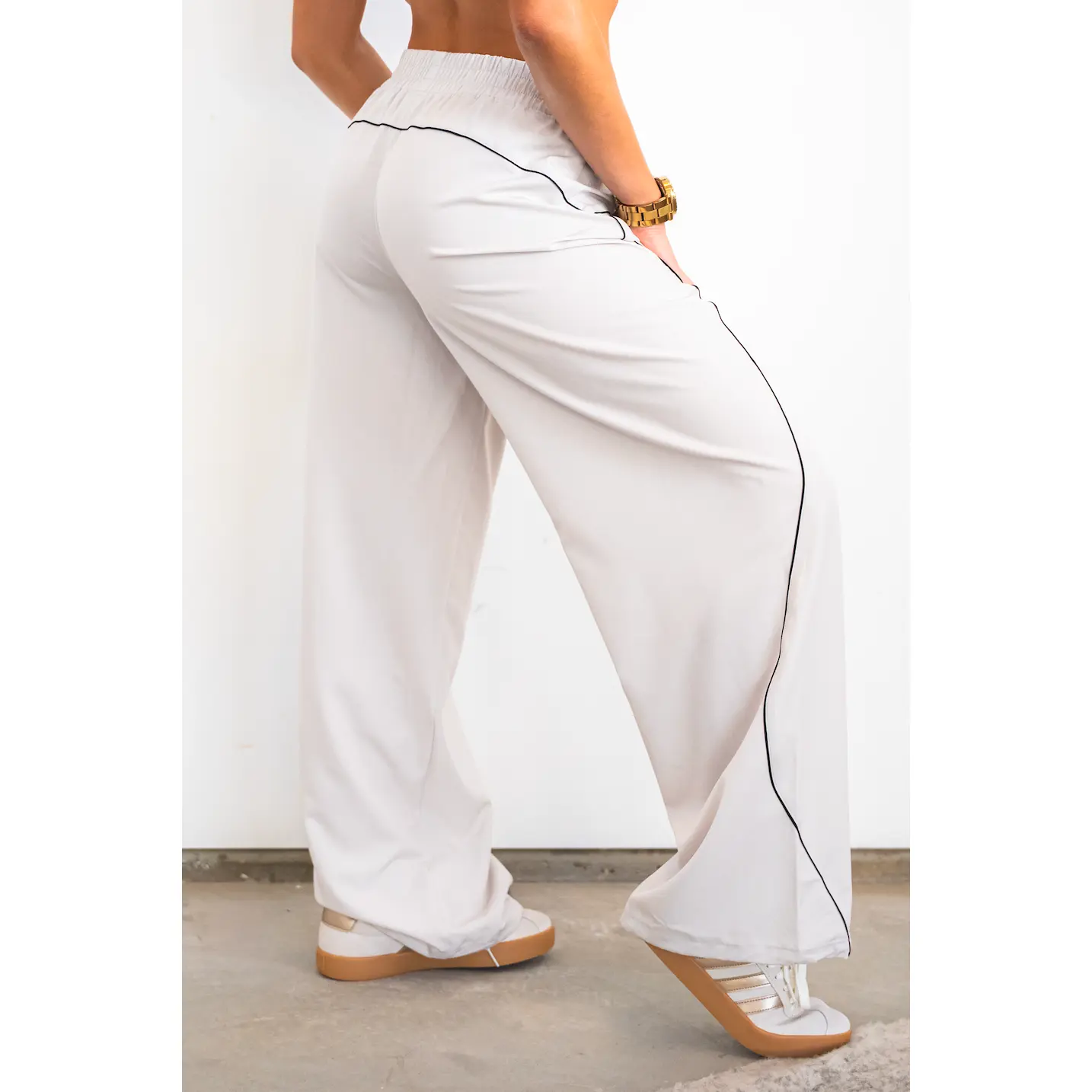 NOW Collective Rooted Wide Leg Dance Pant Stone