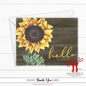 Rustic Sunflower HelloGreeting Card