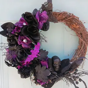 skull wreath halloween goth