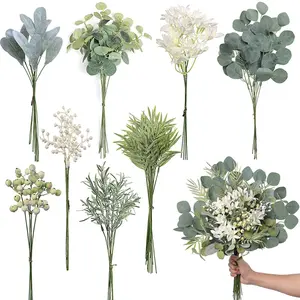 75 Pcs Artificial Greenery Stems Box Set, 8 Kinds Sage Green Faux Plants & Fake Flowers, Lifelike Floral Arrangement Supplies for DIY Bridal Bouquets, Wedding Table Centerpieces, Home Party Craft Decoration