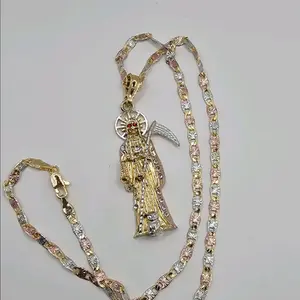 LA SANTA MUERTE  beautiful necklace gold-plated three colors fashion style 20"inches short   chain available