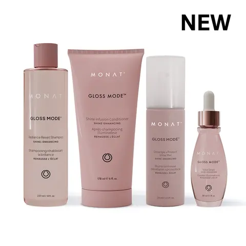 MONAT GLOSS MODE System - advanced plant-based technologies to hydrate, nourish, reduce frizz, improve manageability, and enhance brilliant shine without weighing hair down