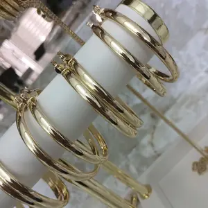 Yudy&Sussy Extra Large 14k Pated Hoop Earrings Oversized Statement Hoops for Women's Fashion Jewelry