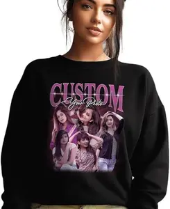 Custom Your Own Bootleg Shirt, Custom Bootleg Sweatshirt, Custom Photo Sweatshirt, Custom Your Design, Custom Hoodie Black