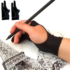 Drawing Glove, Digital Art Glove for Graphic Tablet, Artist Gloves with Two Fingers for iPad, Paper Sketching, Smudge Guard, Palm Rejection, Suitable for Left and Right Hand (2 PCS, Extra Small) springtok