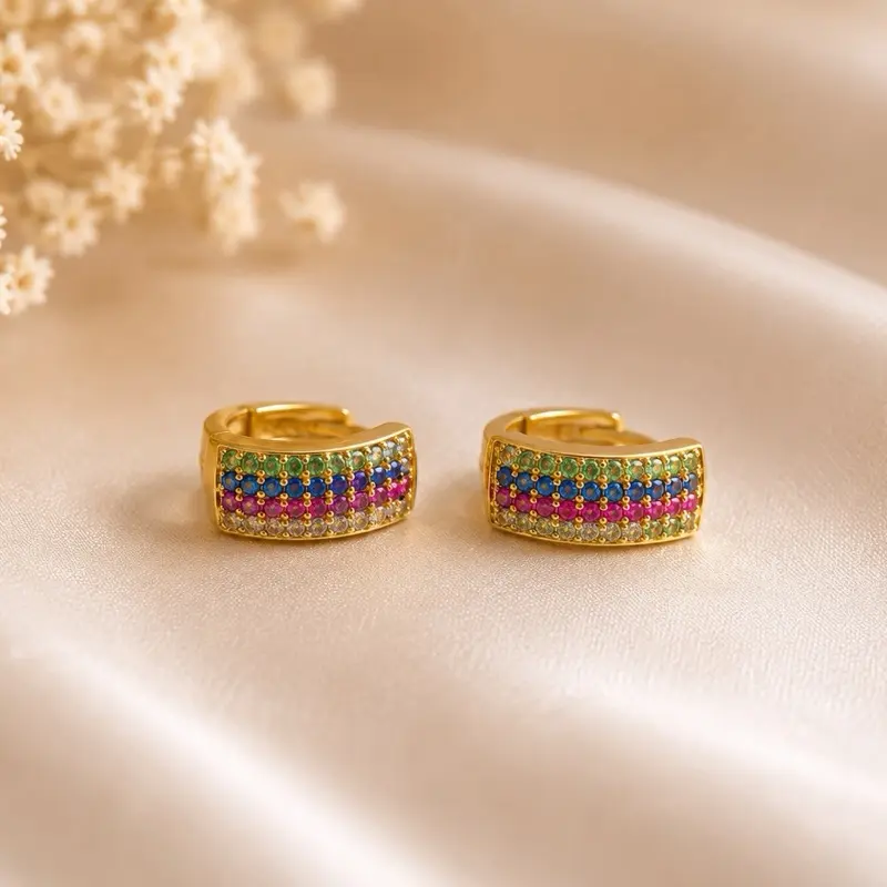 GMV Tricolor Dangle Earrings for Women, Fashion Statement Jewelry for Daily Wear
