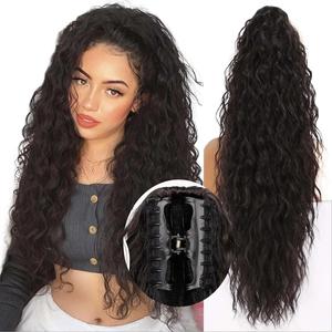AISI HAIR 26-30 Inch Long Wavy Heat Resistant Synthetic Clip-in Hair Extensions for Female, Comfortable Secure Ponytail Hairpiece, Easy-Wear High-Quality Extensions Perfect for Casual & Formal Looks,summerwins