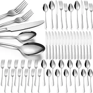 100 Pieces Silverware Set Stainless Flatware Set for 20 Silver Flatware Sets Include Fork Knife Spoon Set, Mirror Finished, Dishwasher Safe