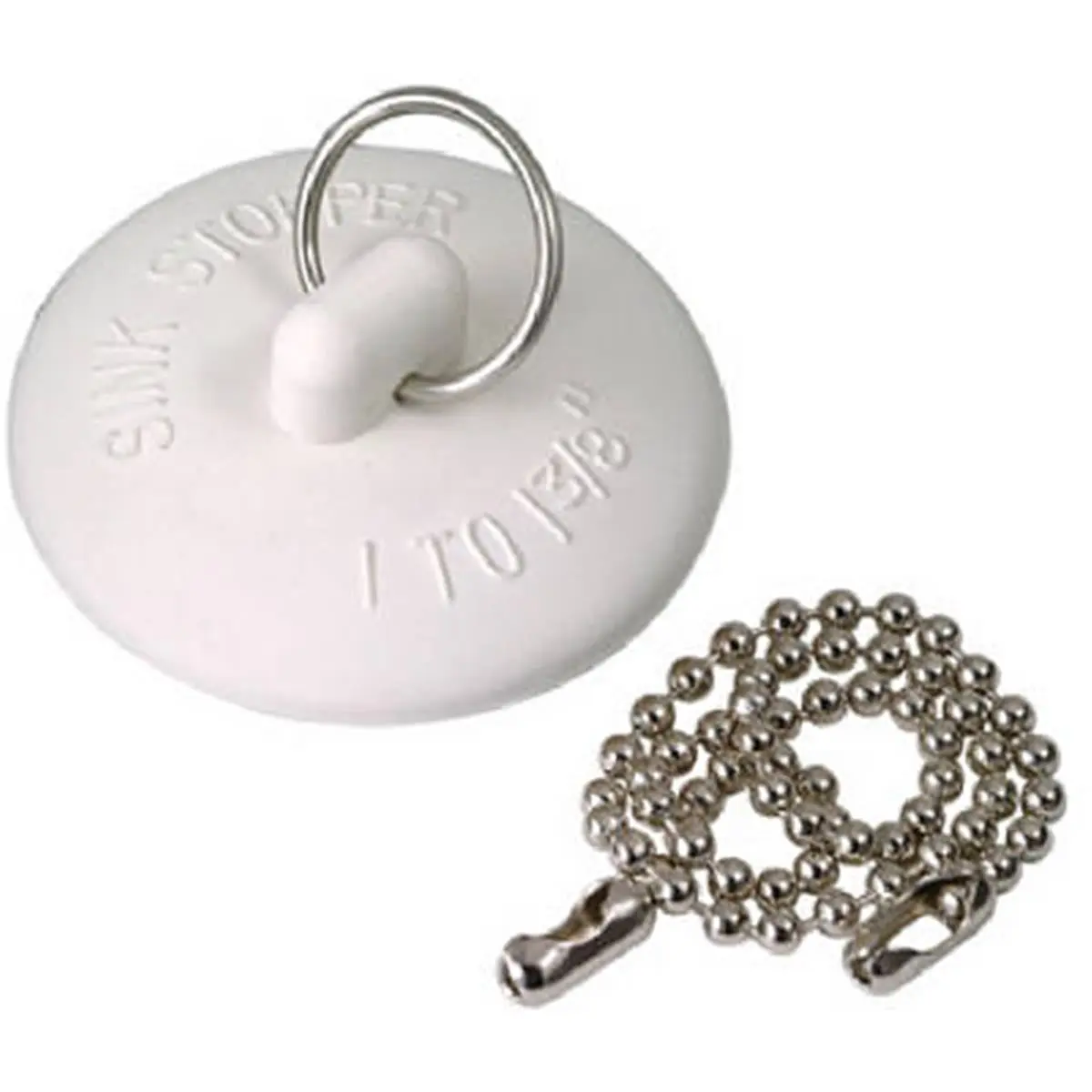 212 MAIN Master Plumber 11 in. Sink Stopper with Chain, Bathroom Drain Control Gadget for Bathroom Sink Drain Management