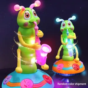 LED Dancing Twisting Singing Caterpillar Saxophone Sax Toy, Musical Baby Sensory Gift for Toddlers Boys Girls, Birthday Present (Random Color)