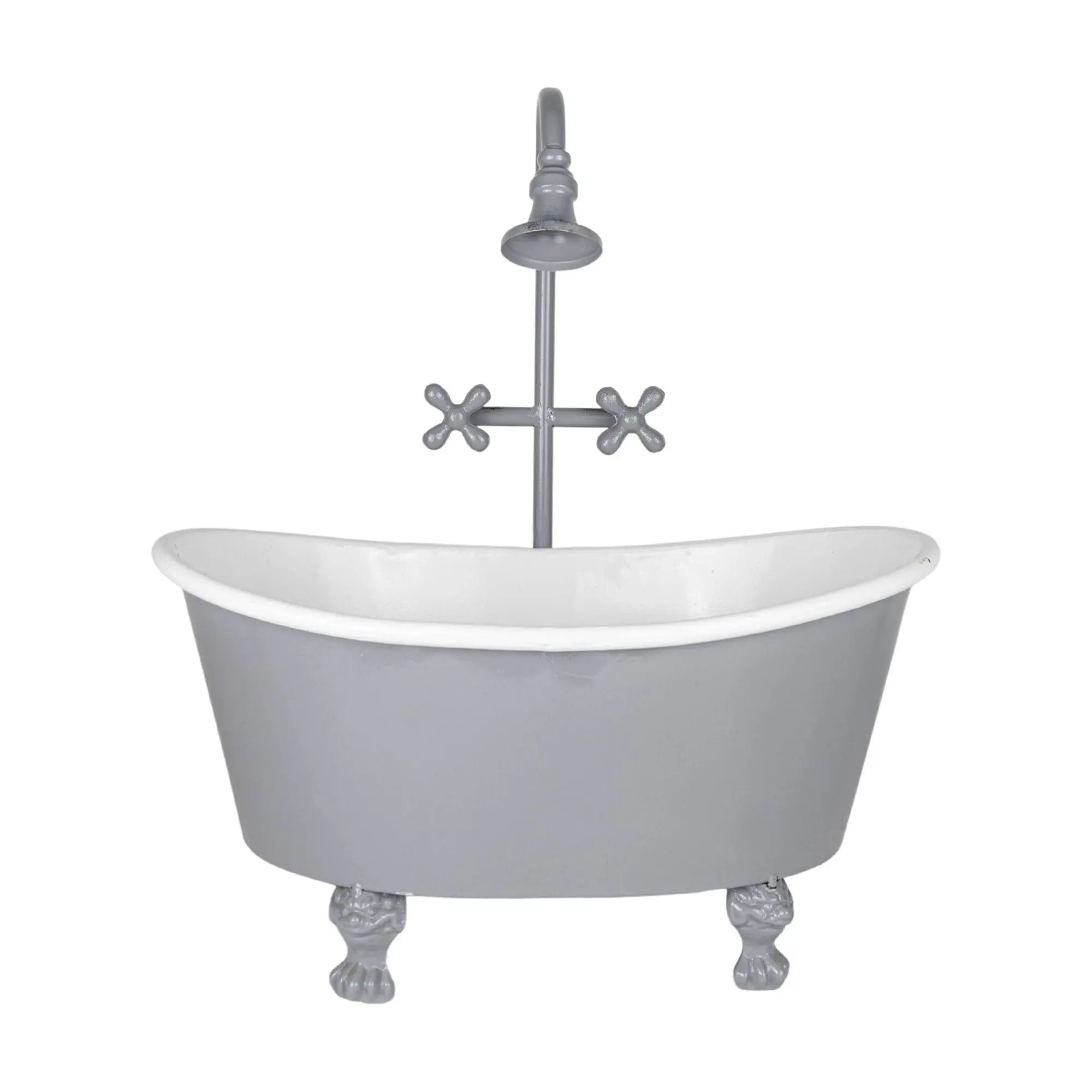 Foreside Home & Garden Antique Bathtub PlanterGray Metal