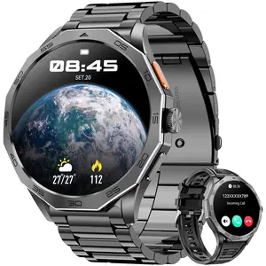 1.85" Luxury Business Smart Watch for Men, Bluetooth Calling, 24/7 Health Monitoring, IP68 Waterproof, Stainless Steel Strap, Fitness Tracker Smartwatch Compatible with Android iOS, Perfect Gift