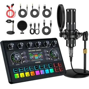 Ideanthro V200-P15 Professional Live Streaming Sound Card |  Multi-Platform Audio Mixer with 5 Voice Modes,  10+ Sound Effects, Independent EQ & Noise Reduction